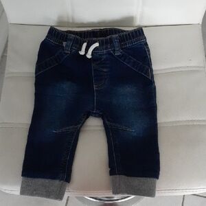 Cat & Jack Dark Blue Jeans with Gray Cuffs